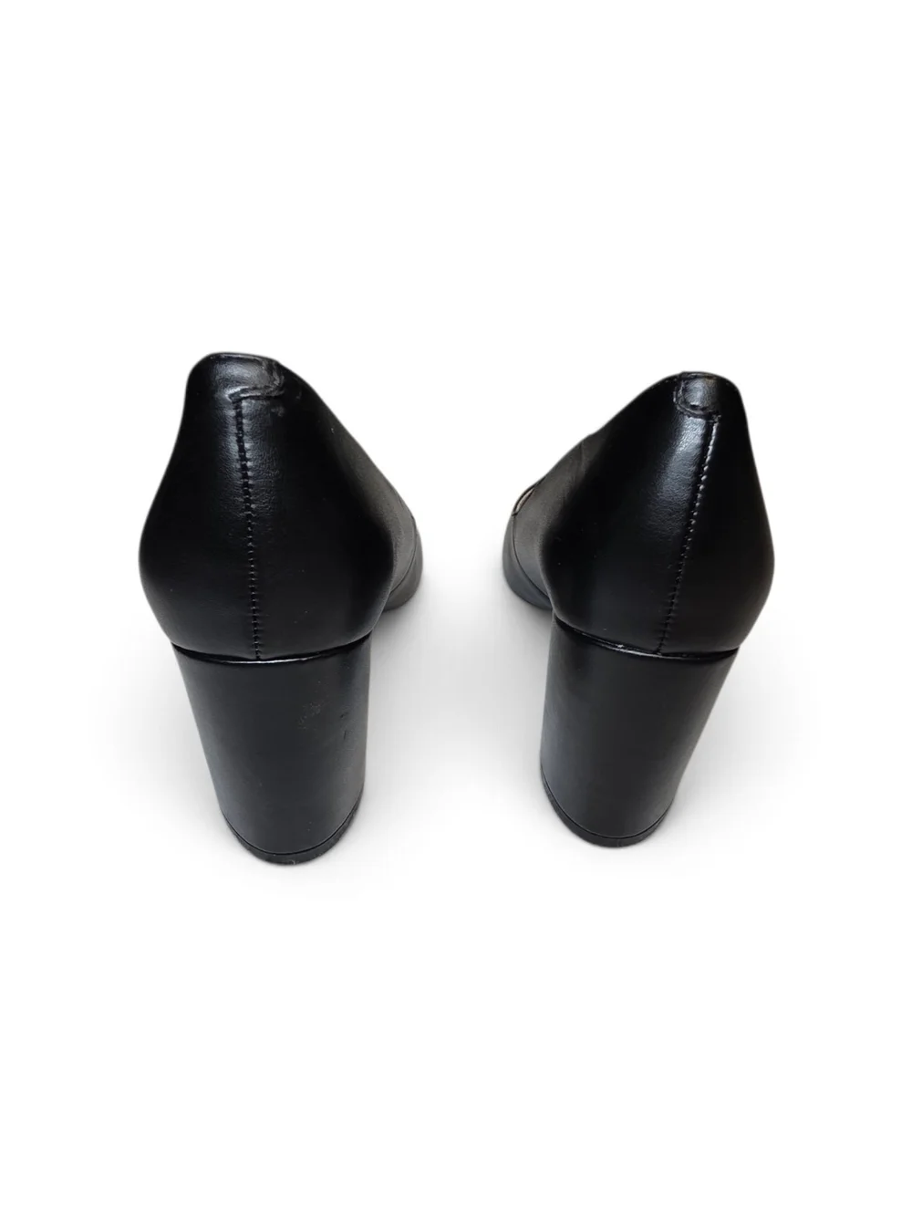 Marc Fisher LTD Zala Black Leather Block Heel Pointed Toe Pumps Size 7.5